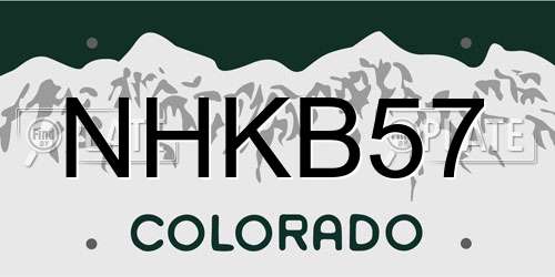 NHKB57 Colorado License Plate