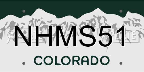NHMS51 Colorado License Plate