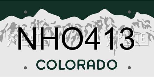 NHO413 Colorado License Plate