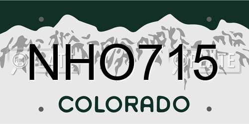 NHO715 Colorado License Plate
