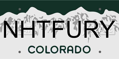 NHTFURY Colorado License Plate