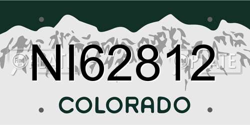 NI62812 Colorado License Plate