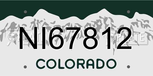 NI67812 Colorado License Plate