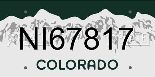 NI67817 Colorado License Plate