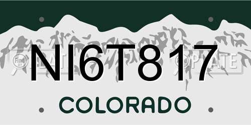 NI6T817 Colorado License Plate