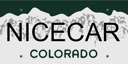 NICECAR Colorado License Plate
