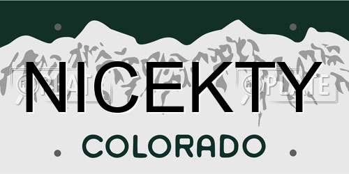 NICEKTY Colorado License Plate