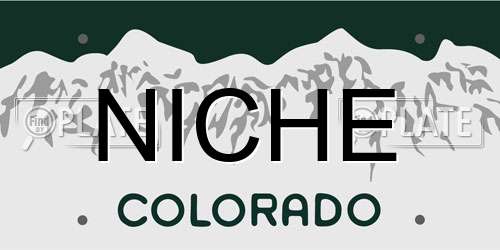 NICHE Colorado License Plate