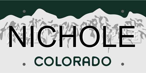 NICHOLE Colorado License Plate