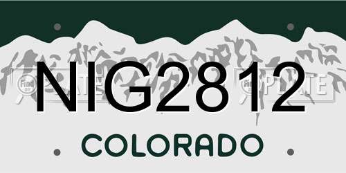 NIG2812 Colorado License Plate