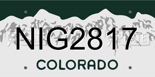 NIG2817 Colorado License Plate