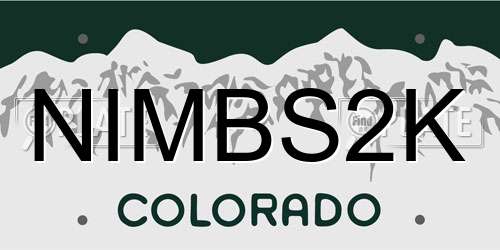 NIMBS2K Colorado License Plate