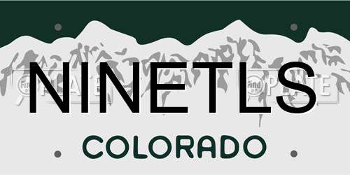 NINETLS Colorado License Plate