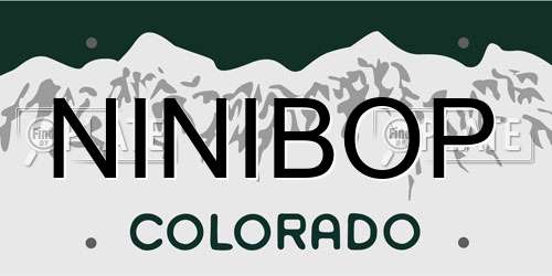 NINIBOP Colorado License Plate