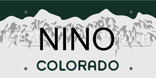 NINO Colorado License Plate