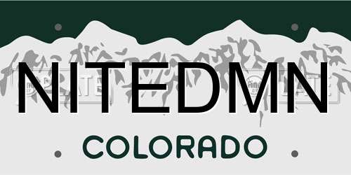 NITEDMN Colorado License Plate