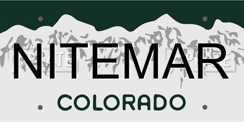 NITEMAR Colorado License Plate