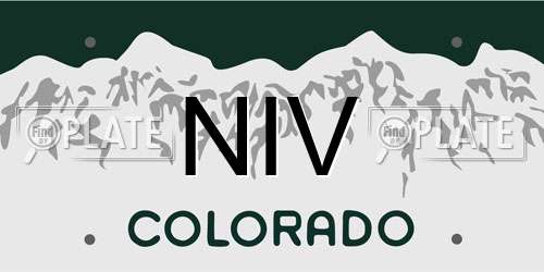 NIV Colorado License Plate