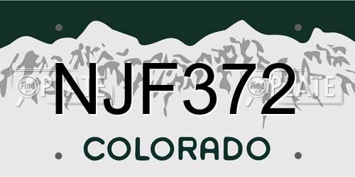 NJF372 Colorado License Plate