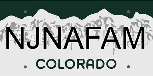 NJNAFAM Colorado License Plate