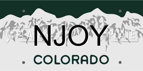 NJOY Colorado License Plate
