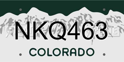 NKQ463 Colorado License Plate