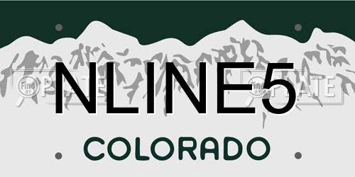 NLINE5 Colorado License Plate