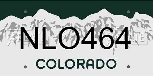 NLO464 Colorado License Plate