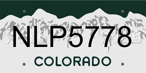 NLP5778 Colorado License Plate