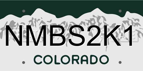 NMBS2K1 Colorado License Plate
