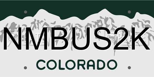 NMBUS2K Colorado License Plate