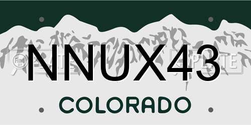 NNUX43 Colorado License Plate