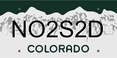 NO2S2D Colorado License Plate