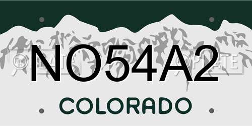 NO54A2 Colorado License Plate