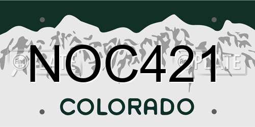 NOC421 Colorado License Plate