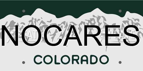 NOCARES Colorado License Plate