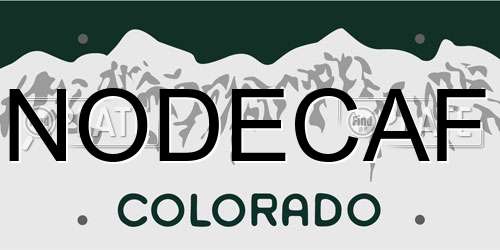 NODECAF Colorado License Plate