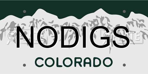 NODIGS Colorado License Plate