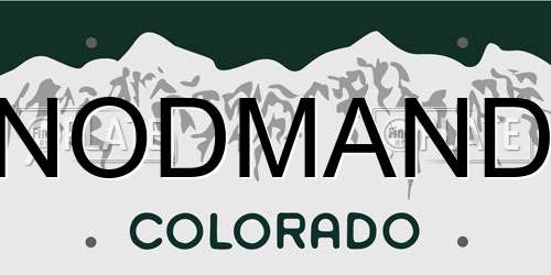 NODMAND Colorado License Plate