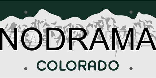 NODRAMA Colorado License Plate