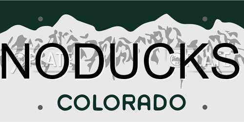 NODUCKS Colorado License Plate