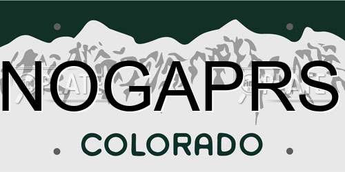 NOGAPRS Colorado License Plate