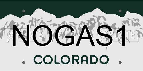 NOGAS1 Colorado License Plate