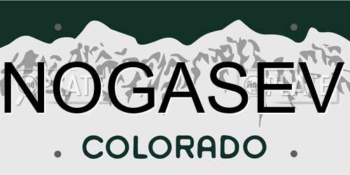 NOGASEV Colorado License Plate