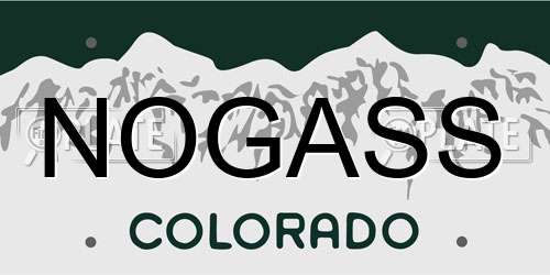 NOGASS Colorado License Plate
