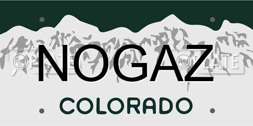 NOGAZ Colorado License Plate