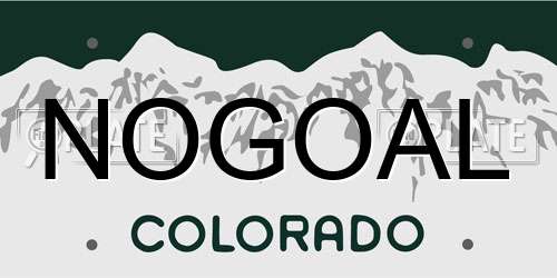 NOGOAL Colorado License Plate