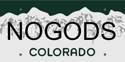NOGODS Colorado License Plate