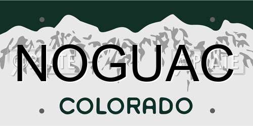 NOGUAC Colorado License Plate