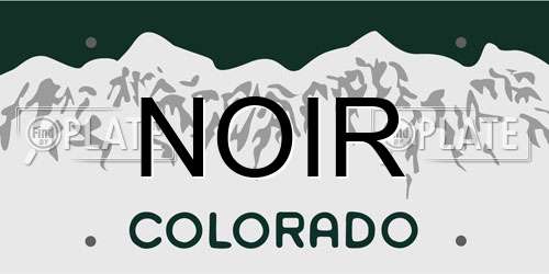 NOIR Colorado License Plate